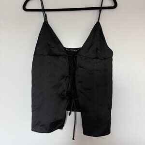 Zara Black Tie Tank Top